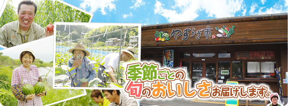 やすらぎ市は、太陽と海と空と緑に囲まれた農産物直販所です。